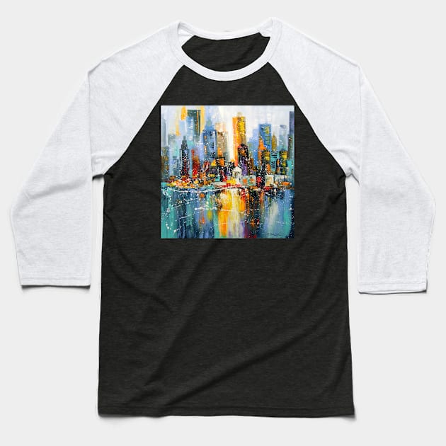 The first snow in the metropolis Baseball T-Shirt by OLHADARCHUKART